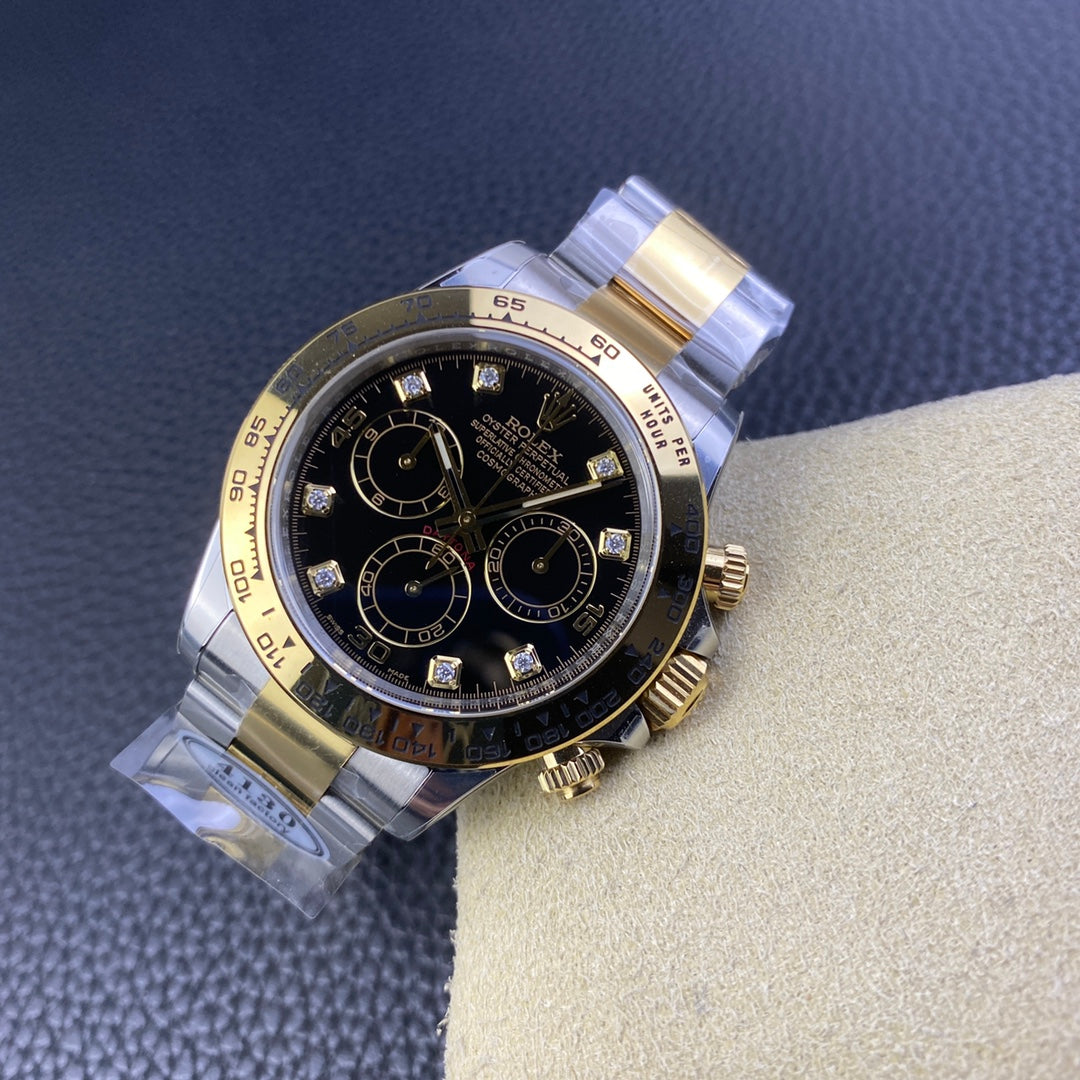Chronograph -C-Factory -Black Yellow Steel- Silver 904L Steel- Automatic - 40mm