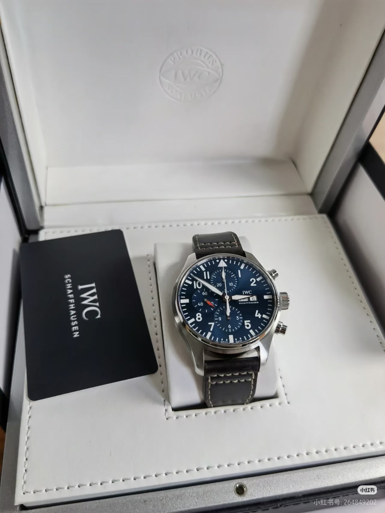 Chronograph -IW377714- Blue Silver - Brown Leather - Automatic - 43mm