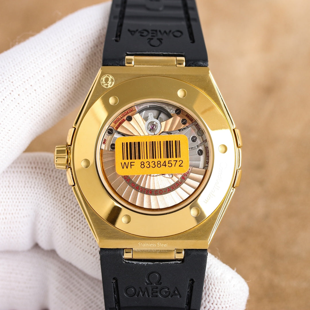 Black- Yellow 904L Steel- Black leather- Automatic - 41mm