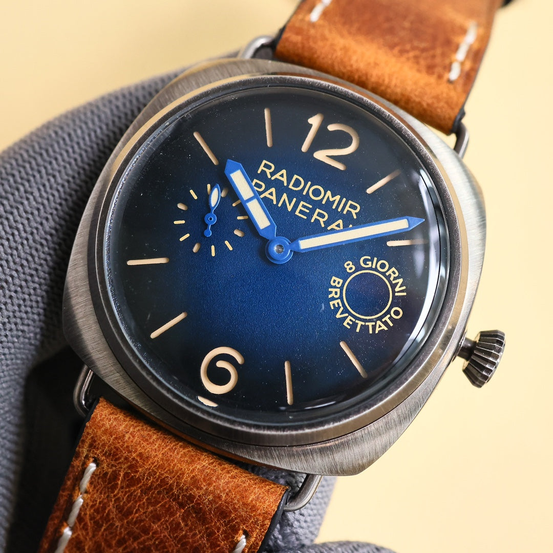 Blue Silver - Orange Leather - Automatic - 44mm