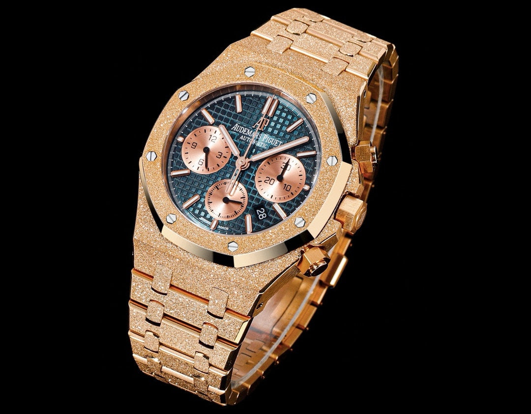 Chronograph - Frosted Gold -Green Yellow- 904L Steel - Automatic - 41mm