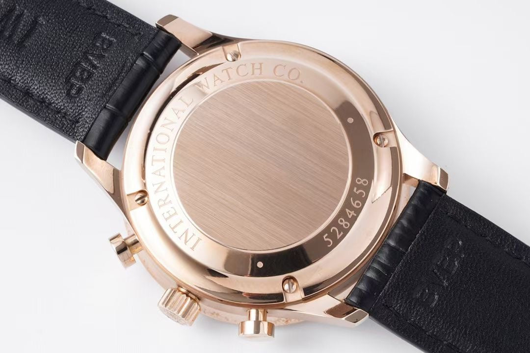 Chronograph -Black- Yellowgold - Black Leather - Automatic 69355 - 41mm