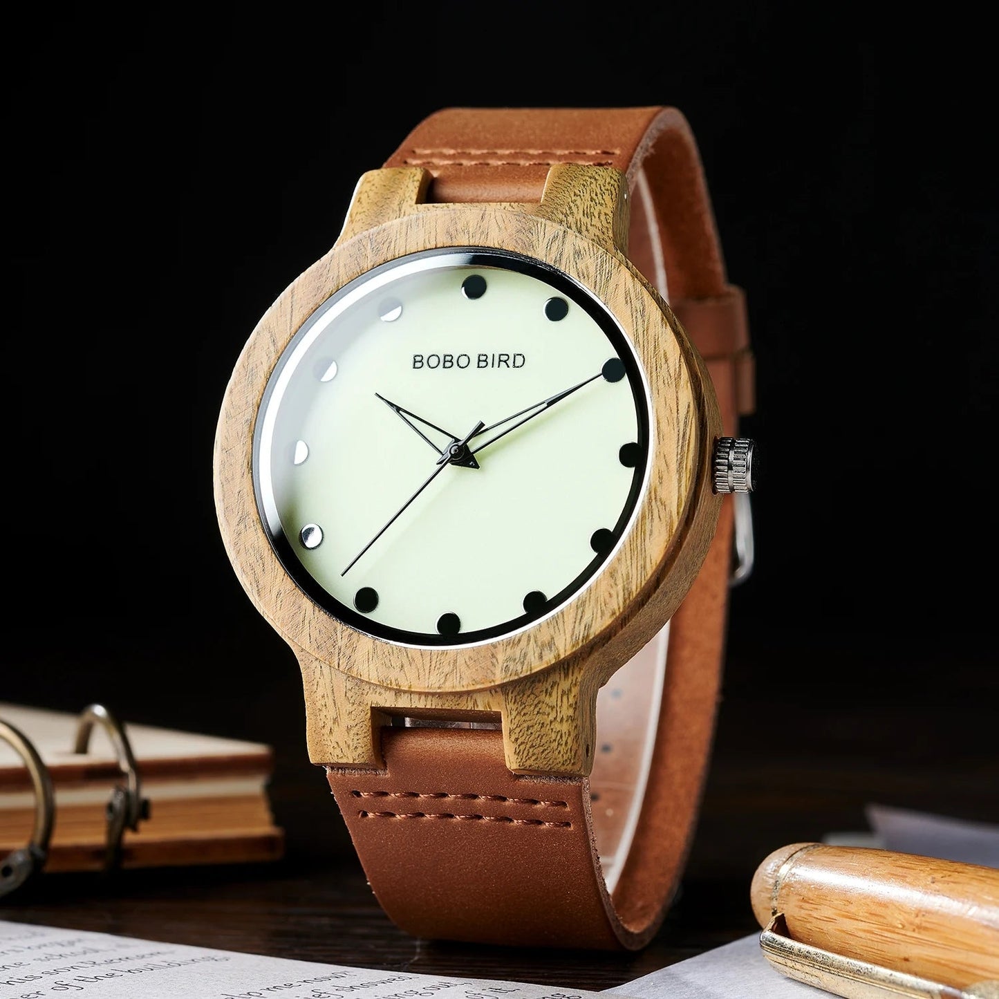 White - Brwon Rubber - Quartz - 42mm