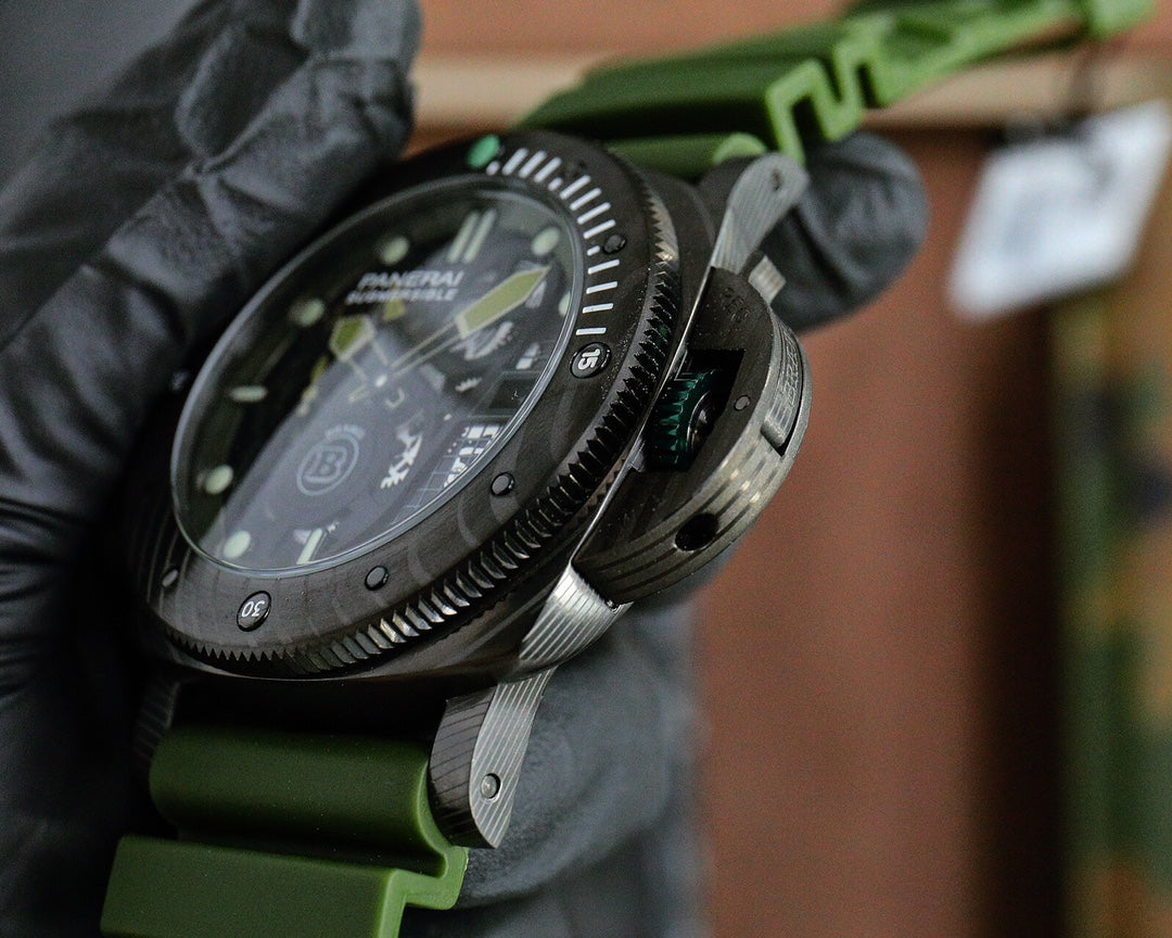 Torbillon -Black 316L Steel - Green Rubber - Automatic - 47mm