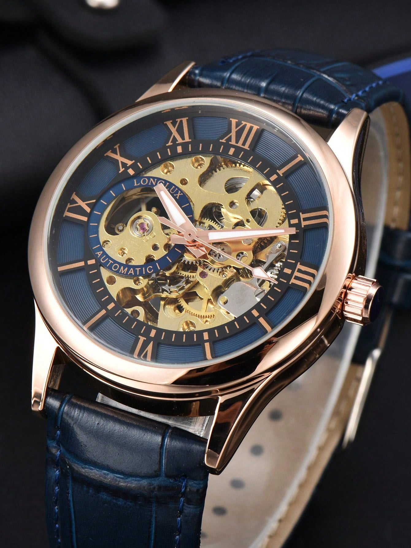 Hollow Black - Black Leather - Automatic -42mm