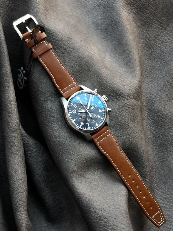 Chronograph -IW377714- Blue Silver - Brown Leather - Automatic - 43mm