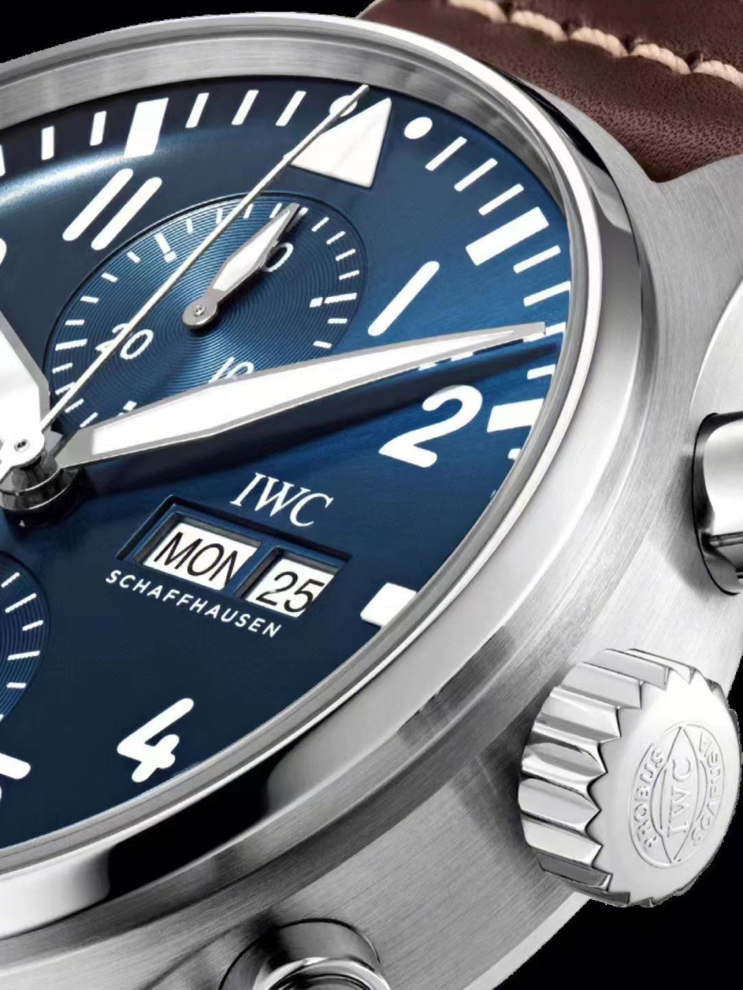 Chronograph -IW377714- Blue Silver - Brown Leather - Automatic - 43mm