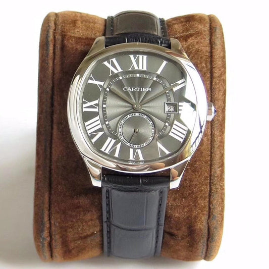 DRIVE-WSNM0009 - Grey Silver- Black Leather - Automatic - 40*41mm