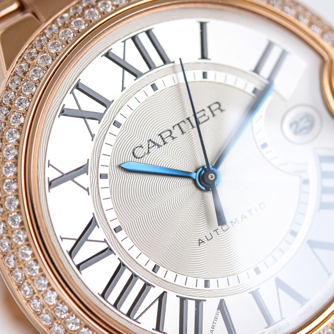 Luxury Diamond Bezel -White -Rosegold - 904L Steel- Automatic - 36/42mm