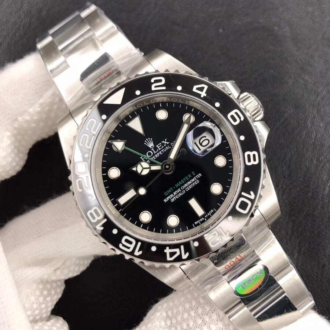 Black Bezel - Silver- White 904L Steel - Automatic - 40mm