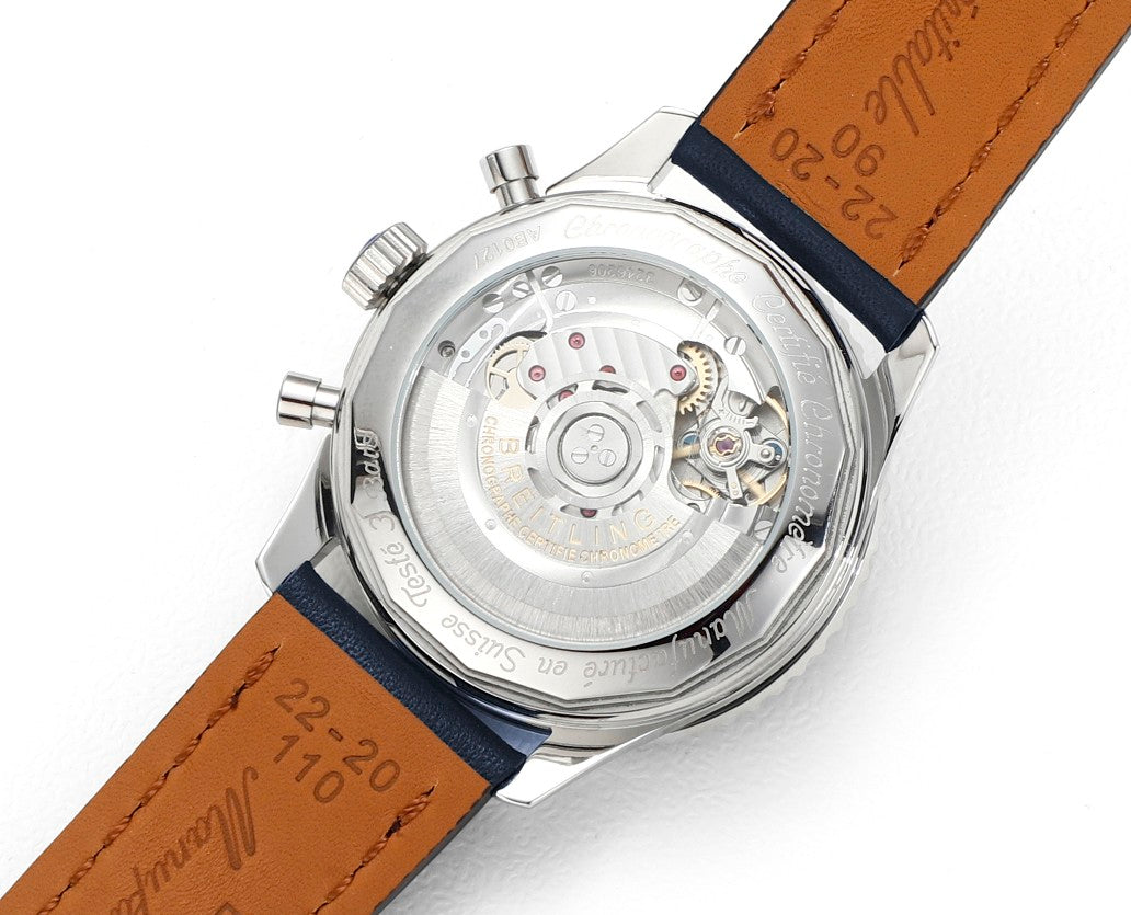 Chronograph - White Ceramic - Blue White- N-Timer - Blue Leather - Automatic - 43mm