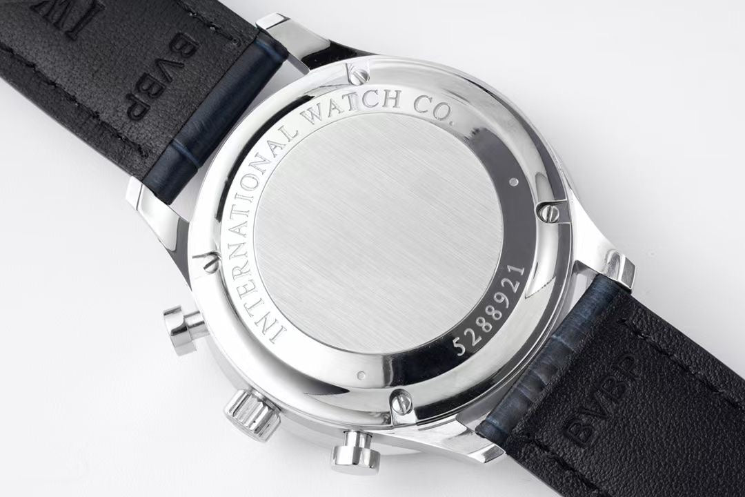 Chronograph -White Silver - Black Leather - Automatic 69355 - 41mm