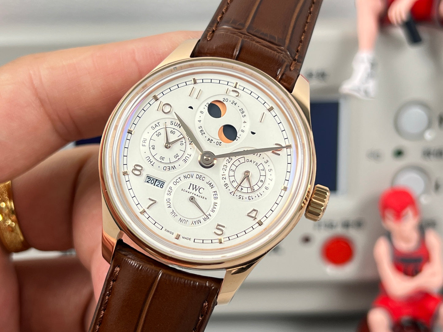 White Yellow gold -Per Calendar - Brown Leather - Automatic - 41mm