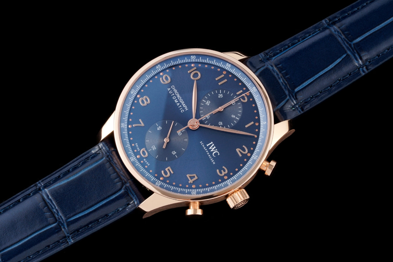 Chronograph -Blue- Yellowgold - Blue Leather - Automatic 69355 - 41mm