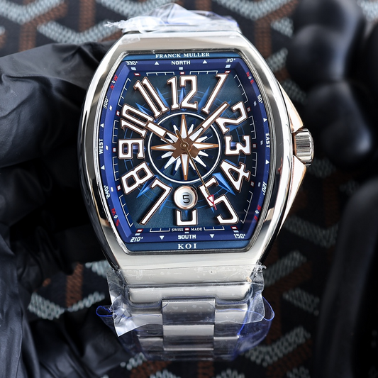 Blue White - Silver 904L Steel - Automatic - 44*54mm