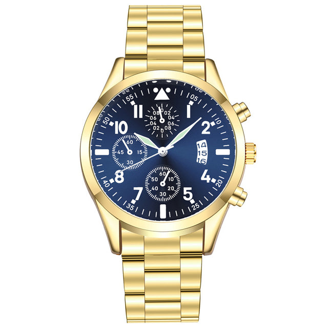 Stainless Steel Round Dial Casual Wristwatch -41mm