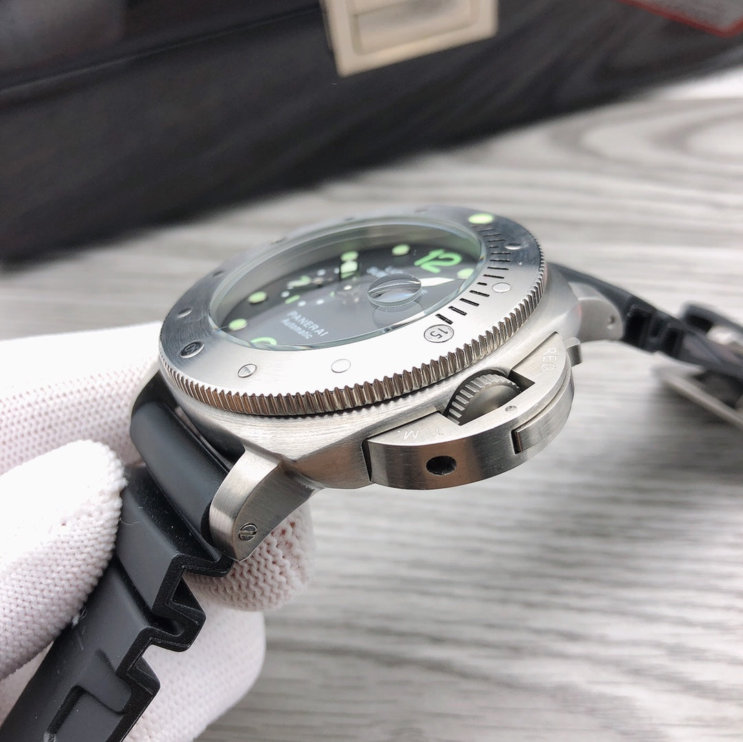316L Steel Silver - Black Rubber - Automatic - 47mm