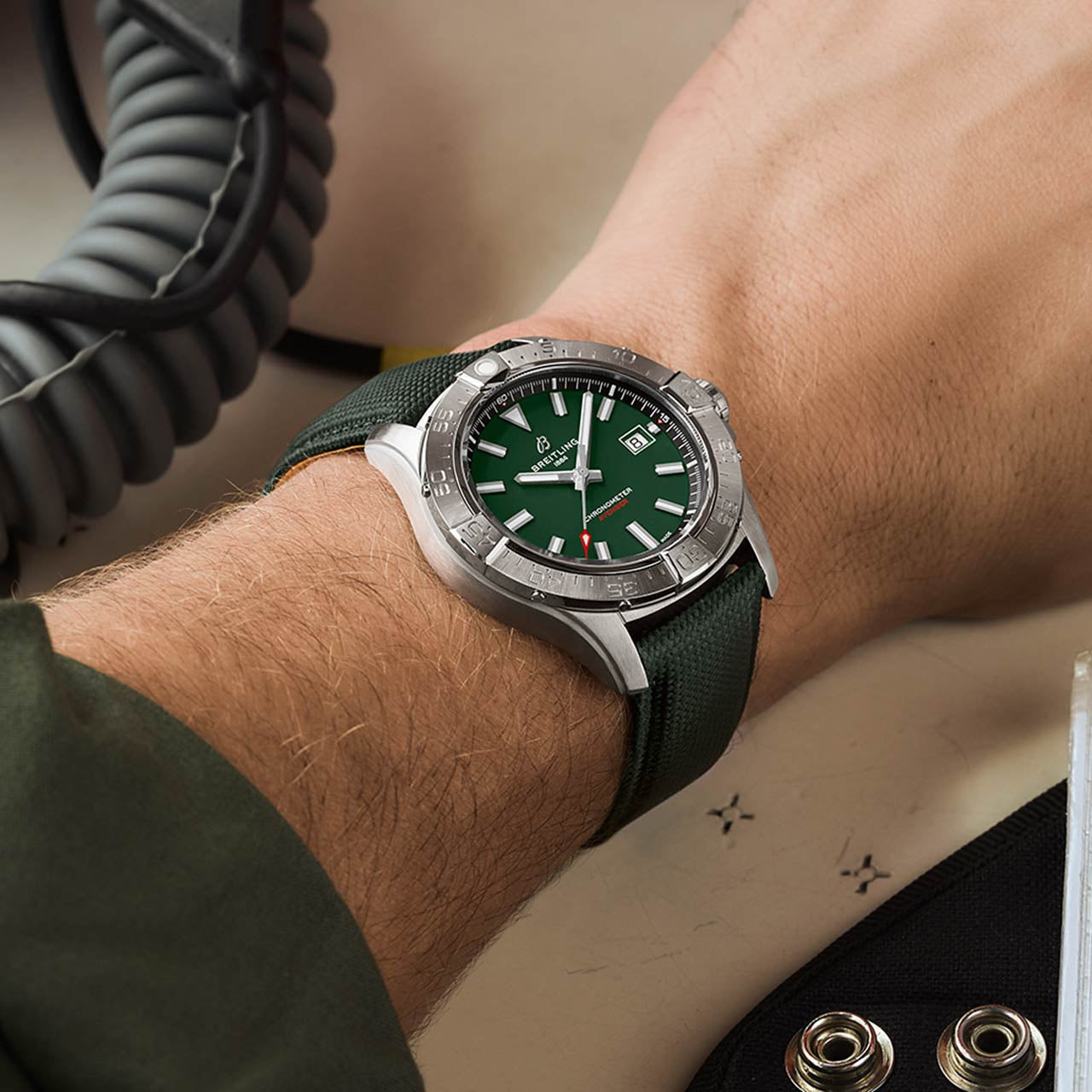 Silver Ceramic- Green AVG - Green Rubber - Automatic - 42mm