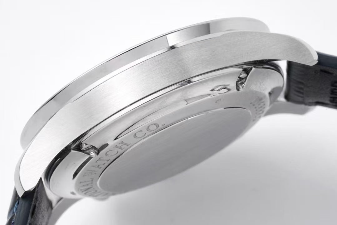 Chronograph -White Silver - Black Leather - Automatic 69355 - 41mm