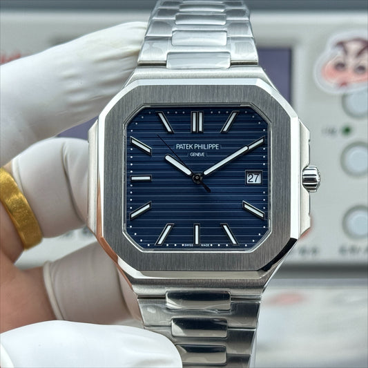 Blue Square - Ultra-thin - Silver 904L Steel - Automatic 330SC- 45mm