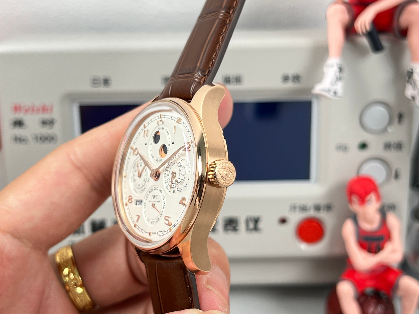 White Yellow gold -Per Calendar - Brown Leather - Automatic - 41mm