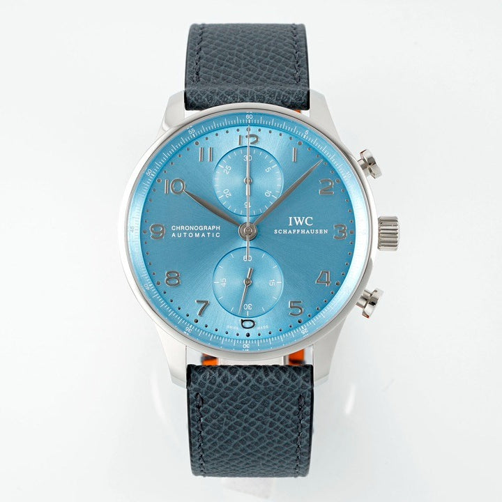 Chronograph -Blue - White Silver- Black rubber - Automatic 69355 - 41mm