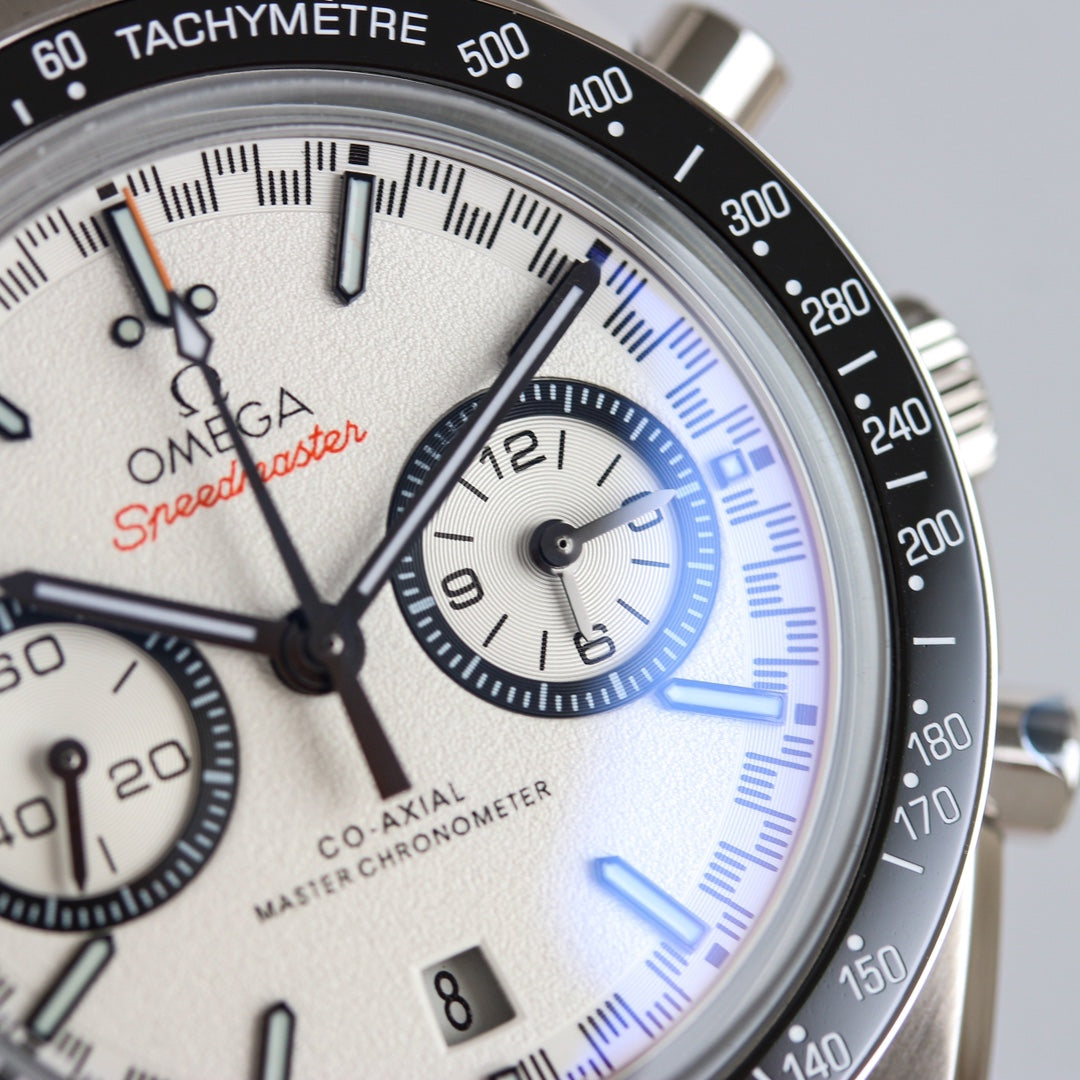 Chronograph -329.30.44.51.04.001- White- Black Ceramic- 316L Steel- Automatic - 44mm