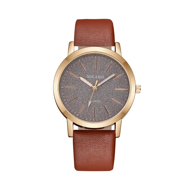 LADY - Grey Yellow - Brown Rubber - Quartz - 34mm