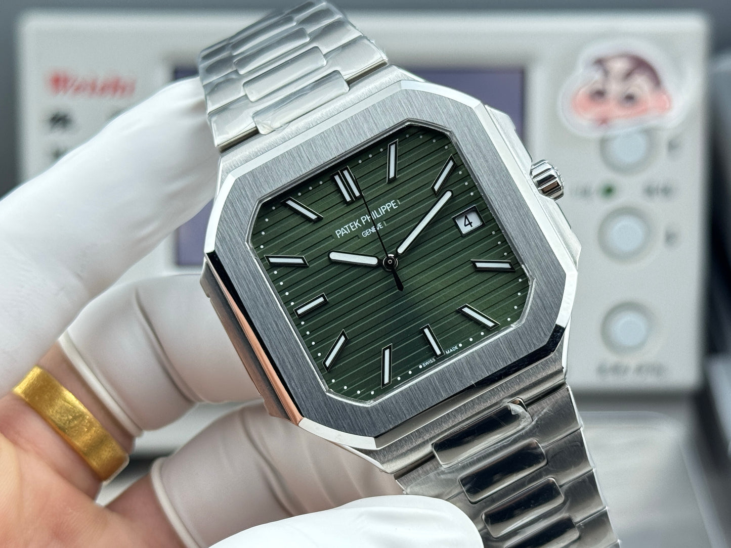 Green Square - Ultra-thin - Silver 904L Steel - Automatic 330SC- 45mm