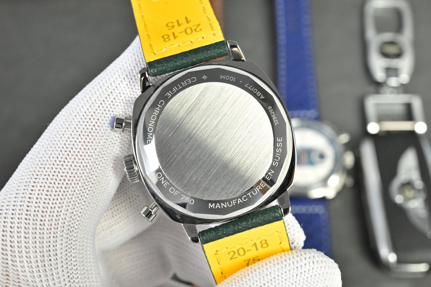 Chronograph - Tptime-Racing -Green - Leather - Automatic - 38mm