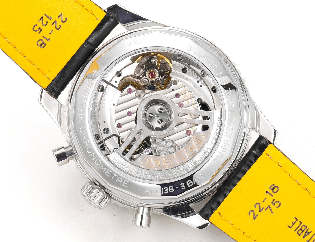 Chronograph - White Ceramic - White N-Timer - Black Leather - Automatic - 43mm