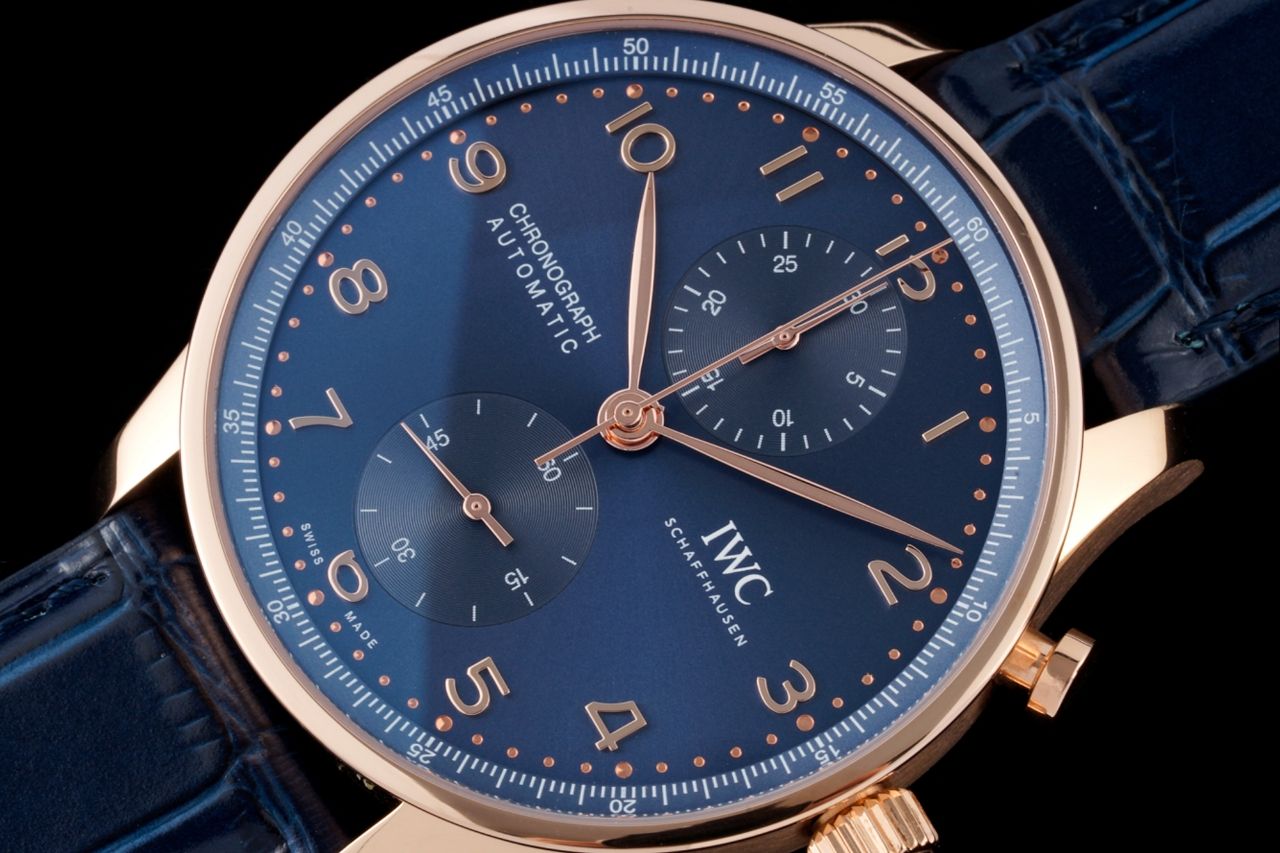 Chronograph -Blue- Yellowgold - Blue Leather - Automatic 69355 - 41mm