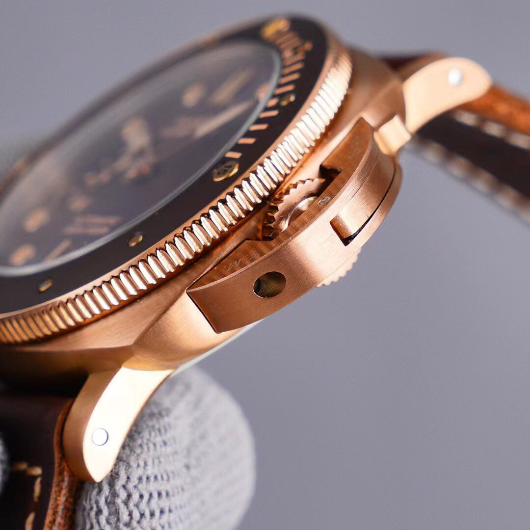 316L Steel Bronze- Brown Rubber - Automatic - 44mm