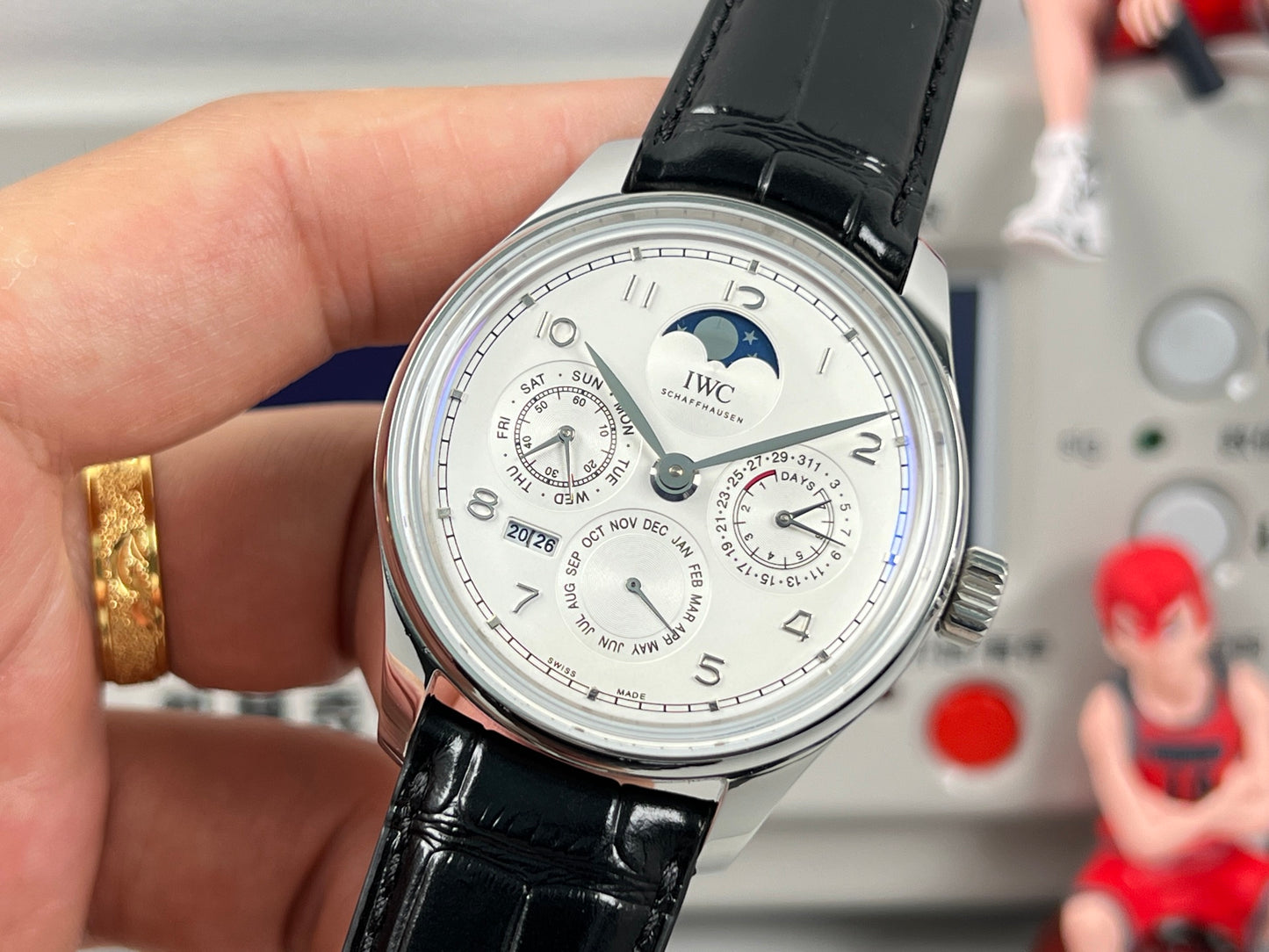 White Silver -Per-Calendar - Black Leather - Automatic - 41mm