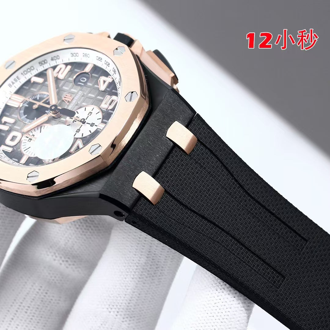 Chronograph-Grey Silver Ceramic- Black Rubber - Automatic - 44mm